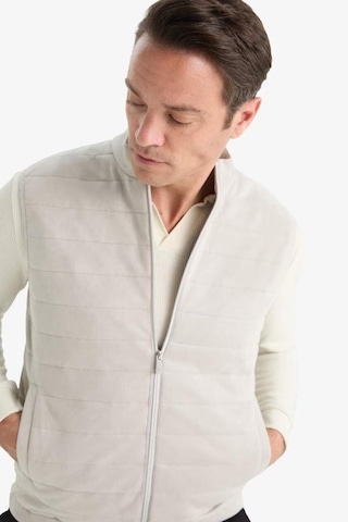 Defacto Slim Fit Dar Kesim Dik Yaka Astarlı Fermuarlı Cepli Mevsimlik Baharlık Süet Yelek F0246AX25AU Gri