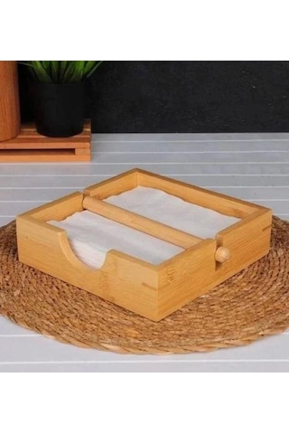 Mien-735 Bambu Kare Peçetelik Ahşap
