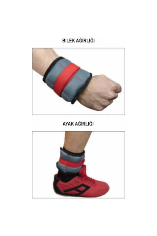 Voit Ayak Bilek Ağırlığı 2 KG x 2 Gri - Kırmızı