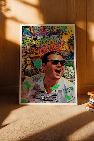 Jordan Belfort The Wolf Of Wall Street Çerçeveli Tablo Dream Big Pop Ofis Hediyesi Street Art
