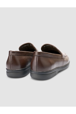 Cabani Atria %100 Hakiki Deri Koyu Kahverengi Düz Erkek Loafer