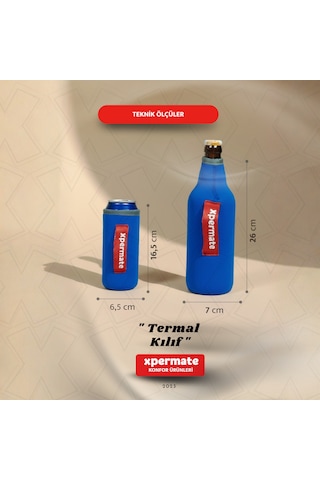 Xpermate Termal İçecek Kılıfı Sıcak & Soğuk Tutan Şişe Bira Termal Kılıf 0,5l Mavi