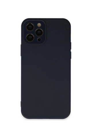Mey İthalat iPhone Uyumlu 12 Pro Max Kılıf Lansman Glass Kapak - Lacivert