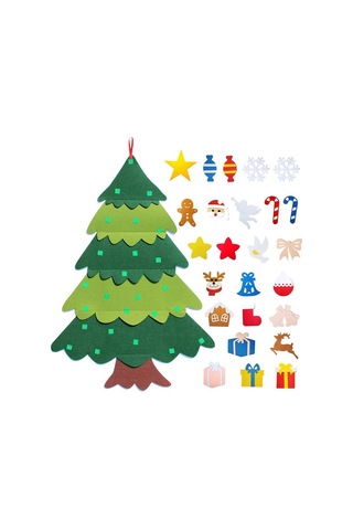 Noel Ağacı Noel Dekorasyonu Kolye Çocuklar Dıy Üç Boyutlu Keçe Noel Ağacı Noel Hediyesi