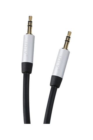 Fortunelane Altın Kaplama 3.5mm Ses Kablosu - Oto, Bilgisayar, Telefon Uyumlu - 1m Siyah