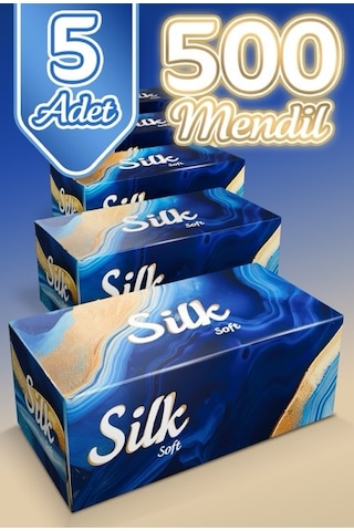 Silk Soft Çift Katlı Pratik Mendil Çek Kullan Kutu Mendil 5adet X 100mendil