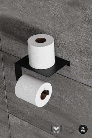 Siyah Tuvalet Kağıtlığı - Dayanıklı Banyo & Tuvalet Düzenleyici