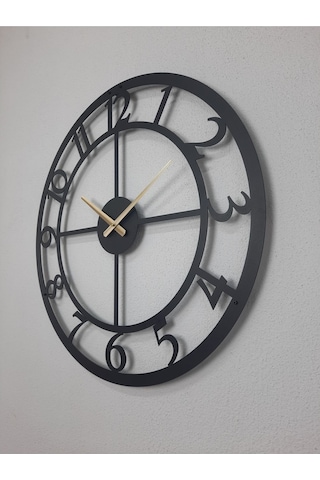 Rakamlı Metal Siyah Duvar Saati 1,5 Mm Kalınlık 60 X 60 Cm Siyah