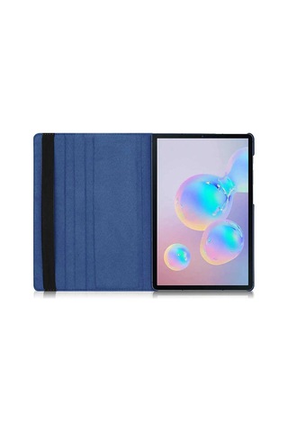 Ecruz Galaxy Tab S7 Plus T970 Uyumlu Dönebilen Standlı Kılıf-lacivert