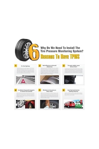 Tpms Akıllı Araba Kablosuz Lastik Basıncı İzleme Sistemi Çakmak Dijital Lcd Ekran 4 Dahili Sensör Otomatik Güvenlik Alarm Fonksiyonu-1 Adet