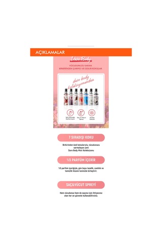 Missha Dare Body Mist Yoğun Esanslı Kalıcı Saç&Vücut Spreyi 105 ML - Pure Bed Linen