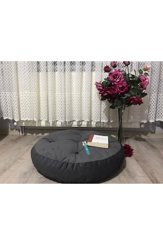 Yuvarlak Antrasit Yer Minderi 60x60 Antrasit
