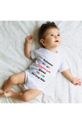Komik Sözlü Anne Temalı Bebek Zıbını Babamın Google A İhtiyacı Yok Tasarım Body Beyaz