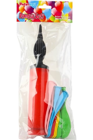 Parti Balon Pompa Seti Kırmızı