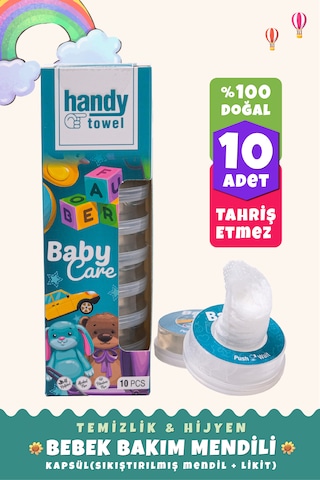 Handytowel Classic Bebek Bakım & Temizlik & Hijyen Mendili 10 x 4.5 ML