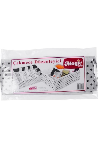 Magic Lady Magic Lady 12 Bölmeli Çekmece Içi Düzenleyici Organizer Puantiyeli Kutu Beyaz