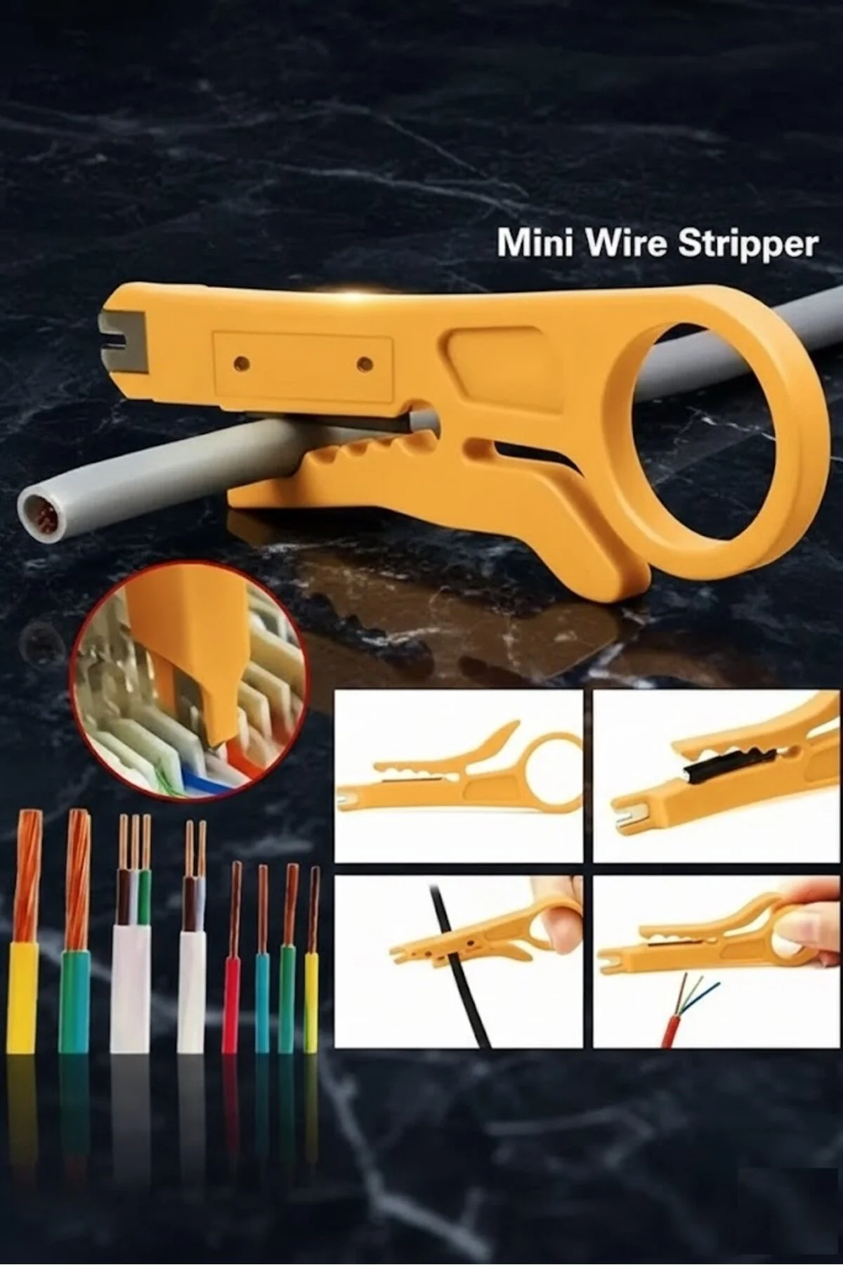 Kablo Soyucu Kep Kep Kablo Soyma Aparatı Krone Bıçağı Stripper Bıçak Crimper Kablo Sıyırıcı 1