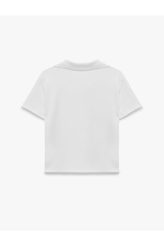 Koton Regular Fit Kısa Kollu Polo Yaka Tişört Beyaz 7wak50070ek