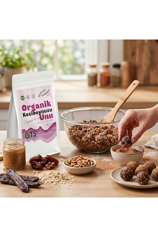 Ots Organik Keçiboynuzu Unu 500 gr (Organik Sertifikalı, Pestisit Analizli)