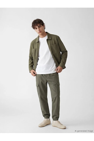 Lc Waikiki Haki Standart Kalıp Poplin Erkek Jogger Pantolon