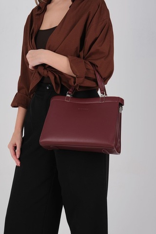 Silver Polo Sp1237 Kadın El Çantası Cilt Bordo-bordo