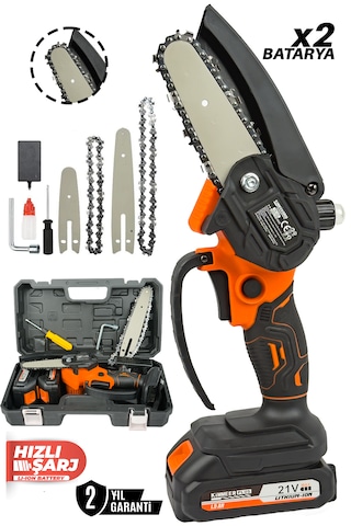 Kimmeer Plus Profesonel Metal Dişli 18v 1.5ah Şarjlı Dal Budama Testeresi
