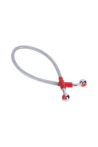 Yaozixa Motosiklet Fren Hortumu 45cm Gri - Dayanıklı Çelik Örgü, Alüminyum Konnektör, Evrensel Uyum, Kolay Kurulum