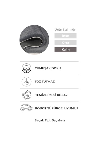 Yüksek Kalite Ekstra Yumuşak Kaymaz Özel Tabanlı Tavşan Peluş Halı Antrasit