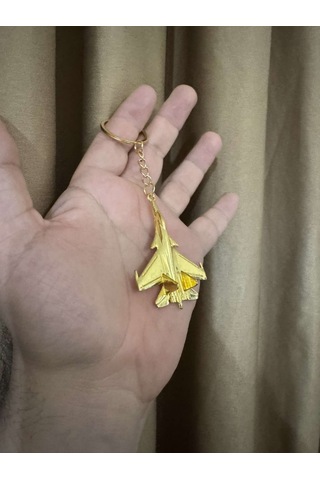 Herşey Nota Savaş Uçağı Uçak Hostes Pilot Gold Altın Metal Anahtarlık