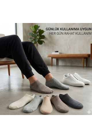 Womanandkids Wak Erkek Görünmez Çorap 6 Lı Set, Babet Kesim, Yumuşak Ve Esnek Yapı, Krem, Açık Gri, Bej, Vizon, A 6 Lı Çok Renkli
