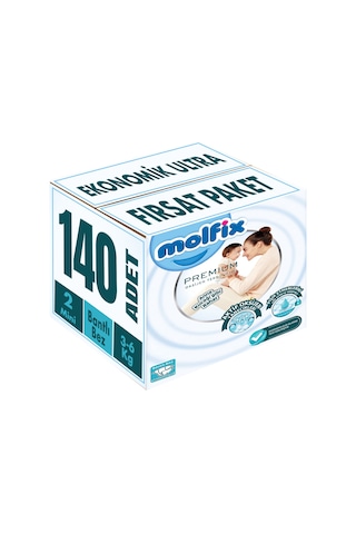 Molfix Premium Bebek Bezi Beden:2 3-6kg Mini Ekonomik 140 Adet 2'li