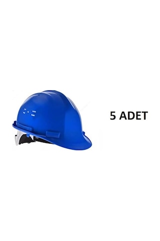 Essafe 1537 Plastik İçlikli Vidalı Deliksiz Baret 5 Adet Mavi