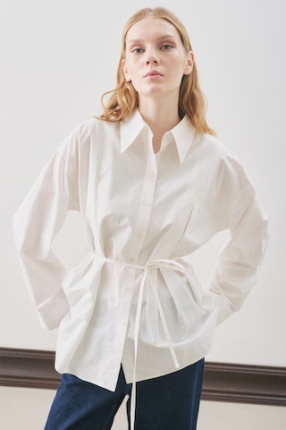 Parçalı Tasarım Gömlek Ekru Ekru