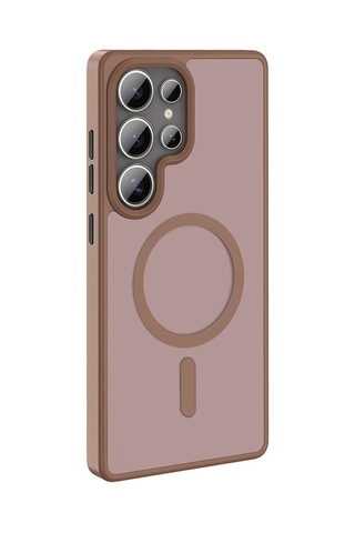 Samsung Uyumlu S25 Ultra Kılıf Magsafe Destekli Kamera Yükseltili Silikon Mat Parmak İzi Tutmayan Erd Derin Mor