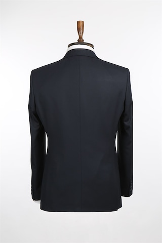Jakamen Lacivert Slim Fit Yelekli Sivri Yaka Erkek Takım Elbise Lacivert