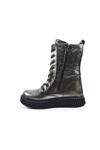 Onlo Ayakkabı Op.7626 Deri Gri Kalın Taban Kız Çocuk Postal Bot Gri