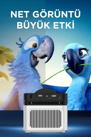 Torima HY450 Android Akıllı 8K-4K 1080 P BLuetooth 5.4 Projeksiyon Cihazı Beyaz