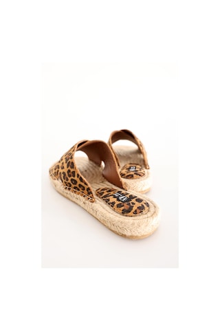 5in1Canpolat Leopar Espadril Terlik 24112-leopar Kahverengi