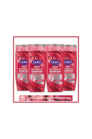 Duru Nem Bombası Dökülme Eğilimli Saçlar İçin Dökülme Karşıtı Şampuan 4x400 Ml Dökülen