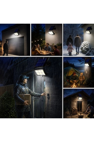 160 Led Solar Bahçe Aydınlatması, 6&amp Apos Lı Güneş Panelli Led Lamba, 5 Metre Kablolu Ve Kumandal