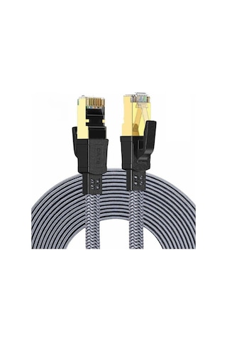 Hi Link Flat Örgülü Cat8 3 Metre Ethernet Kablo Yüksek Hızlı 40gbps 2000mhz Ethernet Kablosu Fk0803