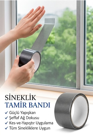 Sineklik Tamir Bandı 48mm X 2m Kolay Uygulama Yırtık Sineklik Onarıcı Bant Ölçüler - 48 x 30 CM