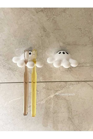 Maoyaya Diş Fırçası Tutucu Mickey Mouse Palmiye Desenli Çok Amaçlı Ev Dekorasyonu Beyaz - Sarı