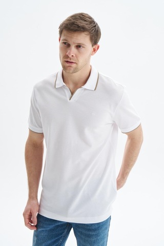 AR-MA Arma Erkek Regular Fit Basic % 100 Pamuk Pike Polo Yaka Tişört Y29374353802 Beyaz