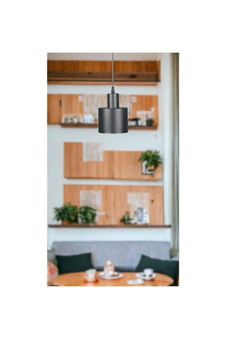 Mısra Modern Tasarım Metal Başlık Siyah Renk Sarkıt Cafe - Mutfak Tekli Avize Çok Renkli