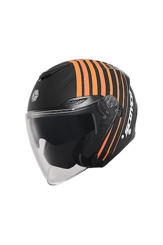 Of669 Track Motosiklet Kaskı Güneş Vizörlü Yarım Açık Motorcu Kask Çok Renkli