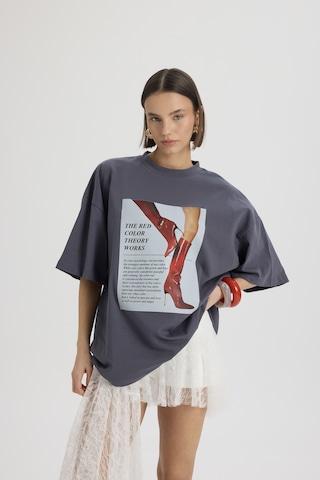 Mai Studıos Mai Studios Co. Theory Oversize Füme T-shirt Füme