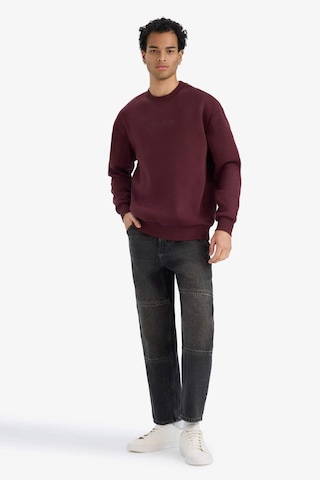 Defacto Boxy Fit Bisiklet Yaka İçi Yumuşak Tüylü Baskılı Sweatshirt X8282az25aubr230 Bordo-br230