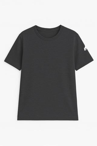 Markapia Kadın Bisiklet Yaka Basic Düz Kısa Kollu T-shirt Antrasit
