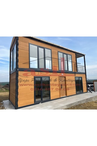 54 M² 2 Katlı,çatı, Verandalı Dış Ahşap Desen Betopan, İç Betopan